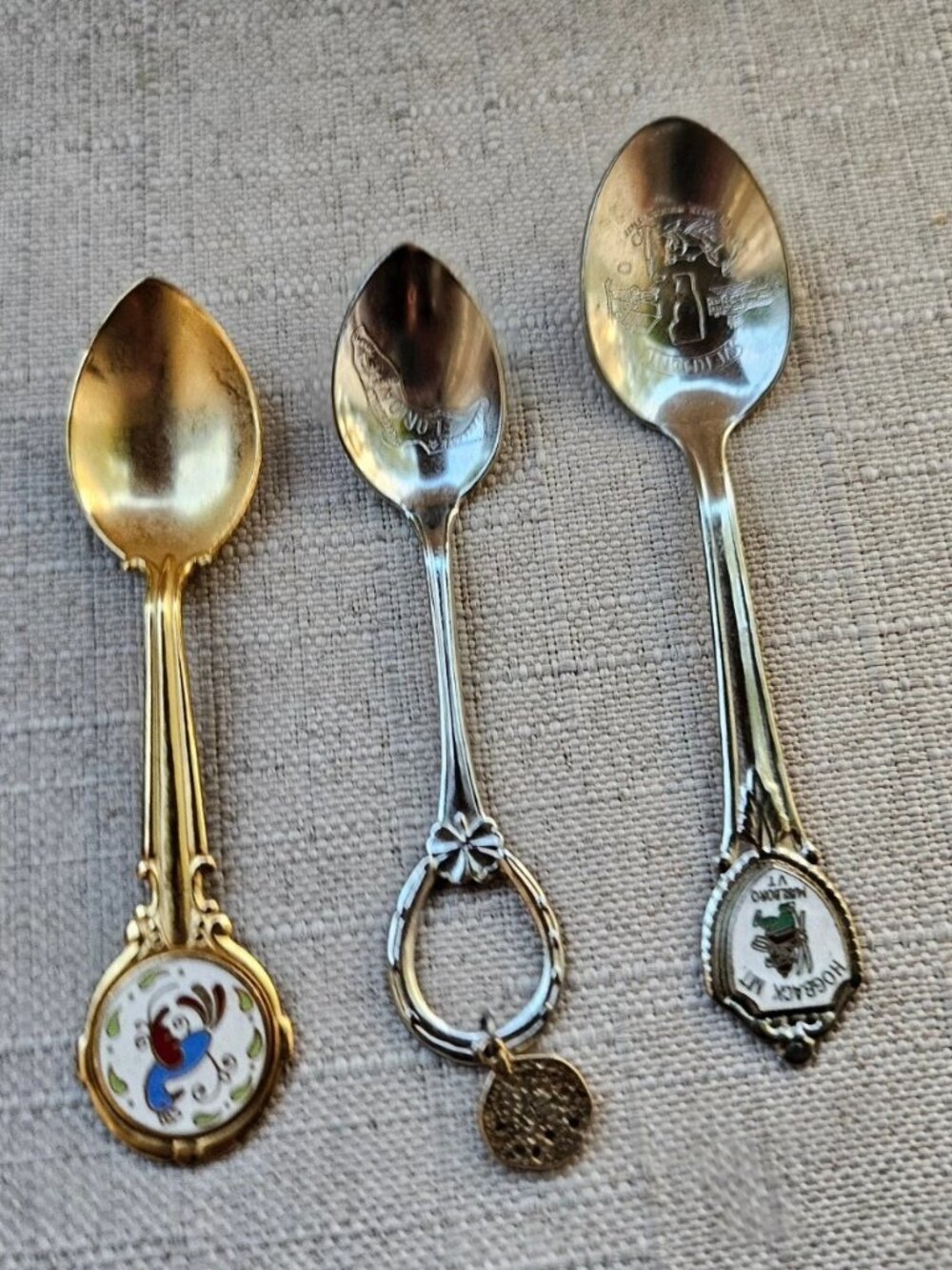 Vintage Spoon Lot of 3 Collectible Spoons 2 Silver Tone 1 Gold Tone Vermont